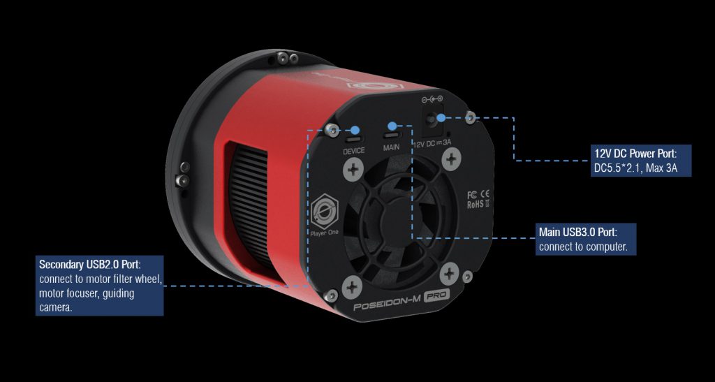 Poseidon-M Pro (IMX571) USB3.0 Mono Cooled Camera – Player One Astronomy