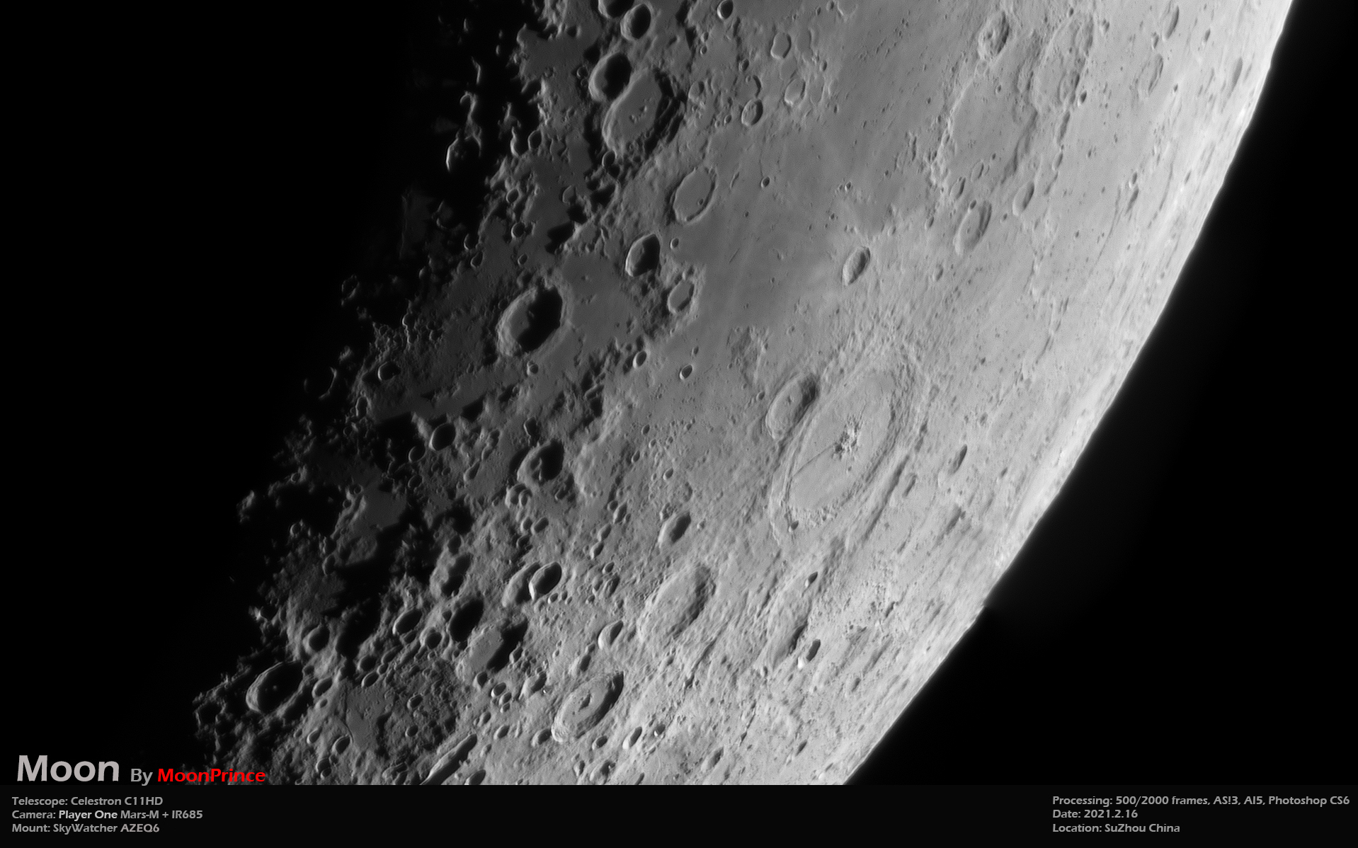 Lunar Mosaic work 2021-02-16 with C11HD and Mars-M camera – Player 