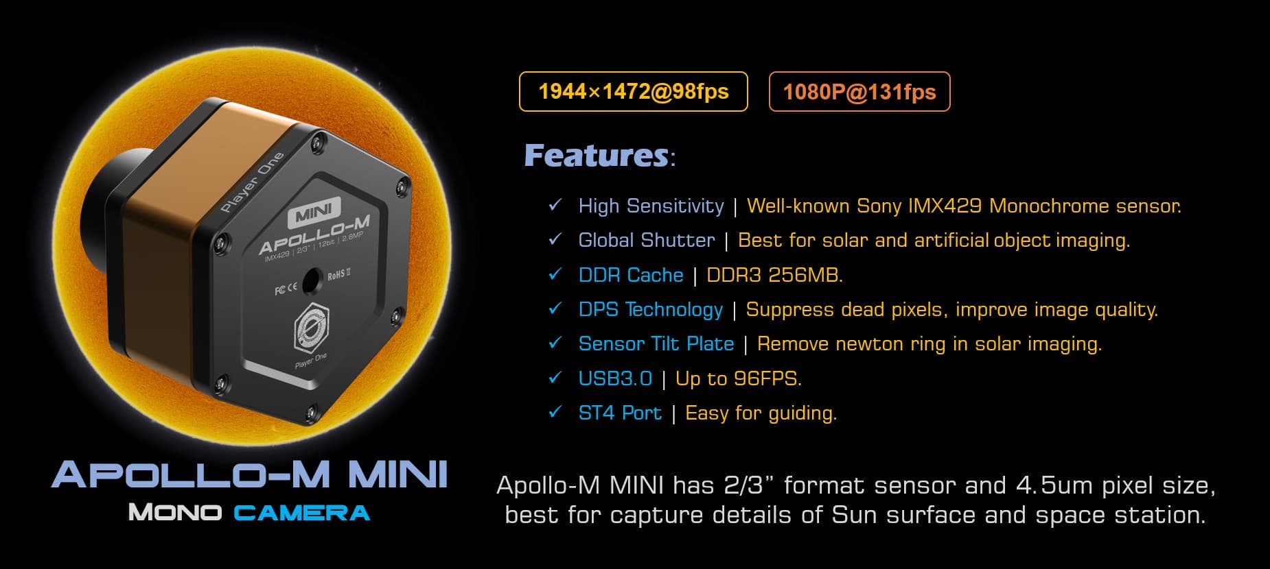 Focus on Solar imaging: Solar camera series released today! – Player ...