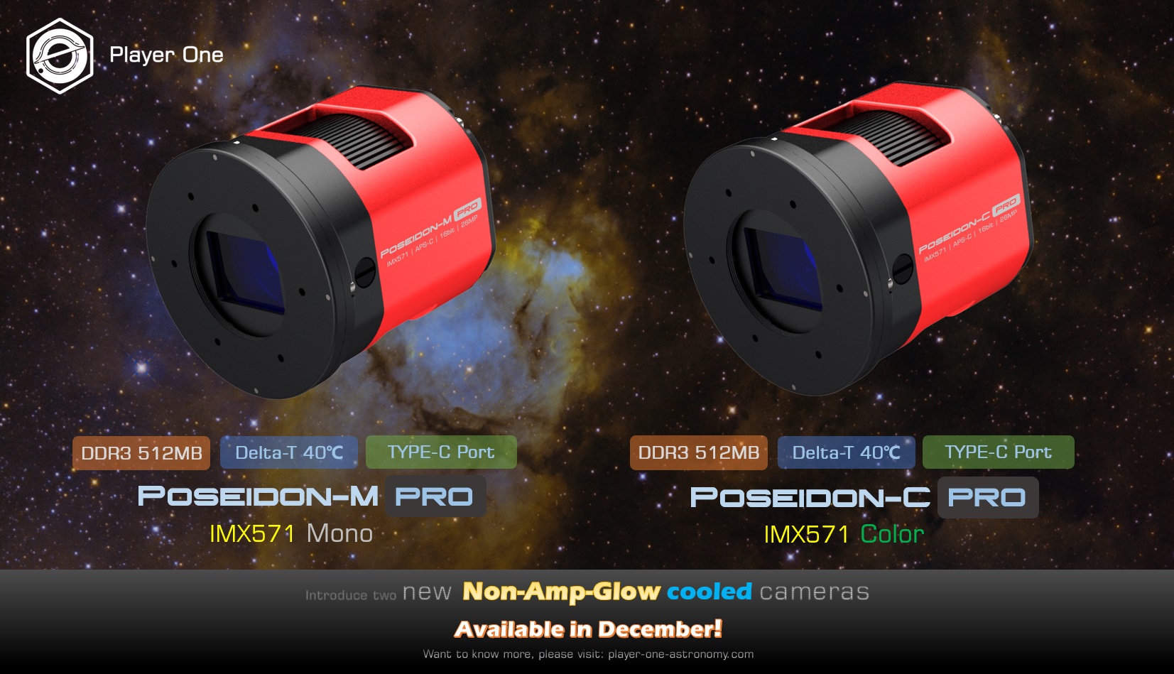 New Era : Poseidon (IMX571) series, professional cooled cameras for deepsky imaging!